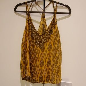 🛑SOLD🛑Beautiful Ecoté Yellow and Gold Embellished Top